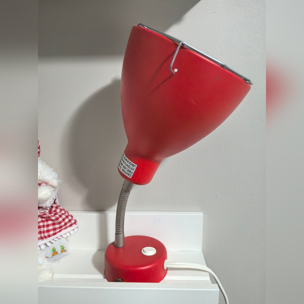 Red Desk Lamp | Retro Adjustable Task Light